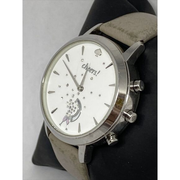 Kate Spade KST23101 Women Gray Leather White Analog Dial Hybrid Smartwatch XX736 - Picture 4 of 12